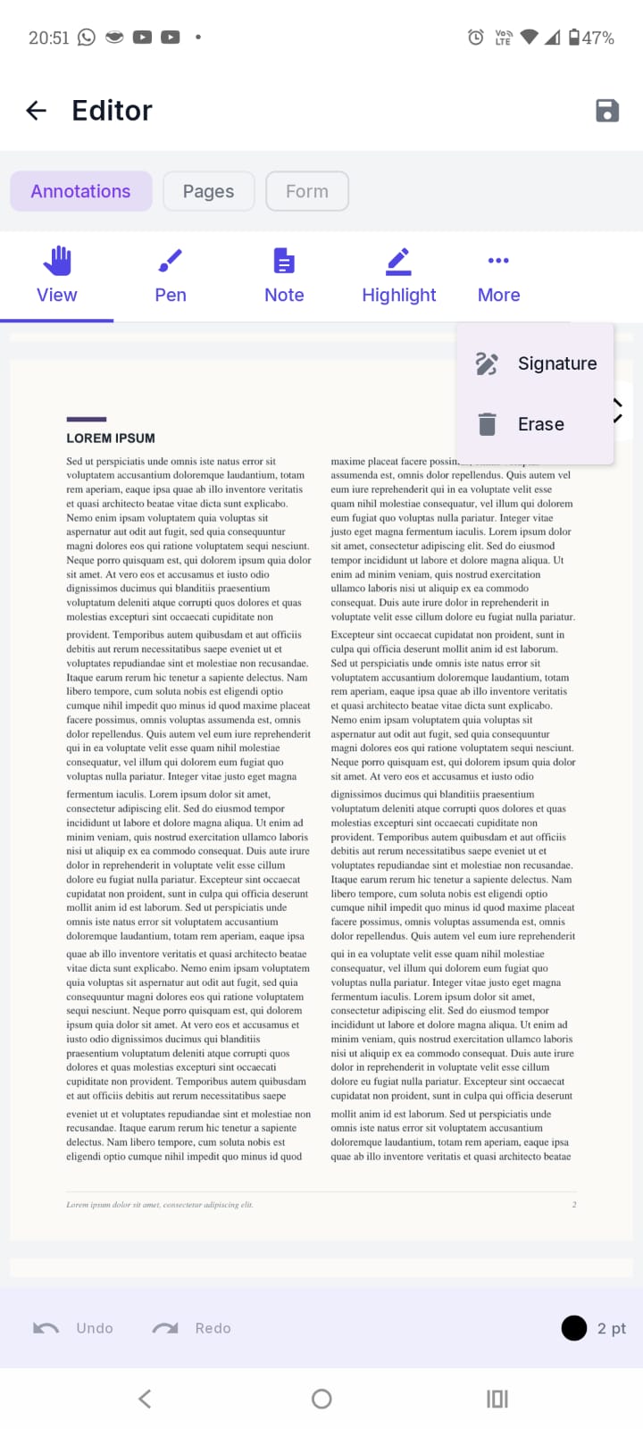 Editor de PDF do ArchPDF com anotações, caneta, notas, destaques e assinatura